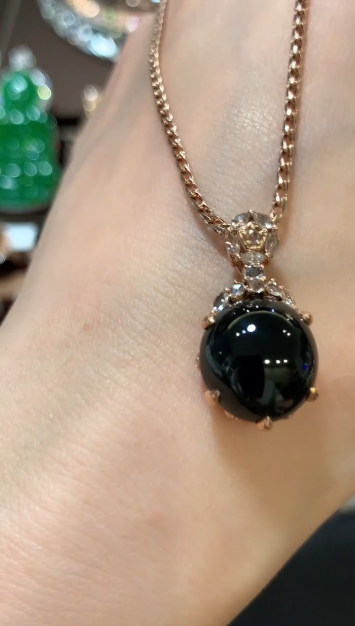 吊坠(不含链)18K金镶嵌翡翠m206  