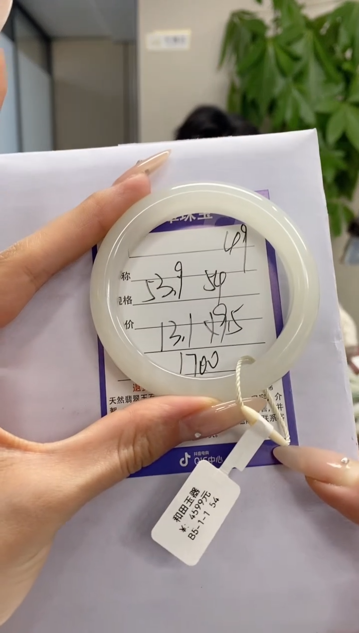 【闪购商品】和田玉手镯未镶嵌49微色差