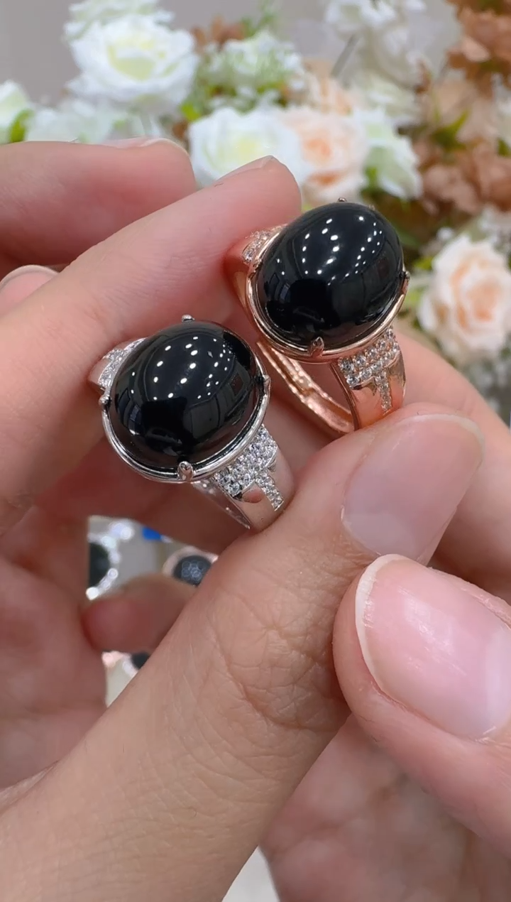 银S925镶嵌戒指翡翠多样性团购发一件