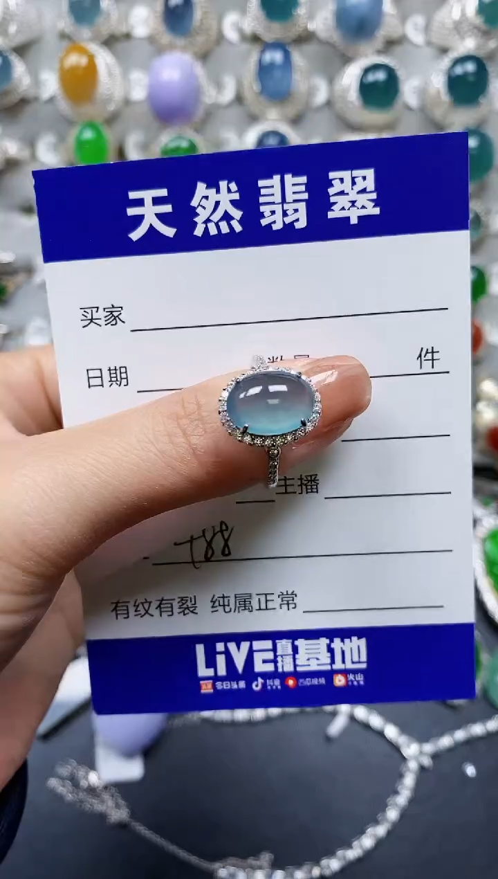 【闪购商品】翡翠戒指银S925镶嵌0488
