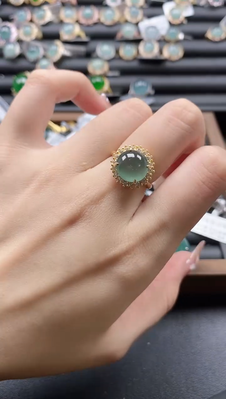 【闪购商品】翡翠戒指银S925镶嵌51511