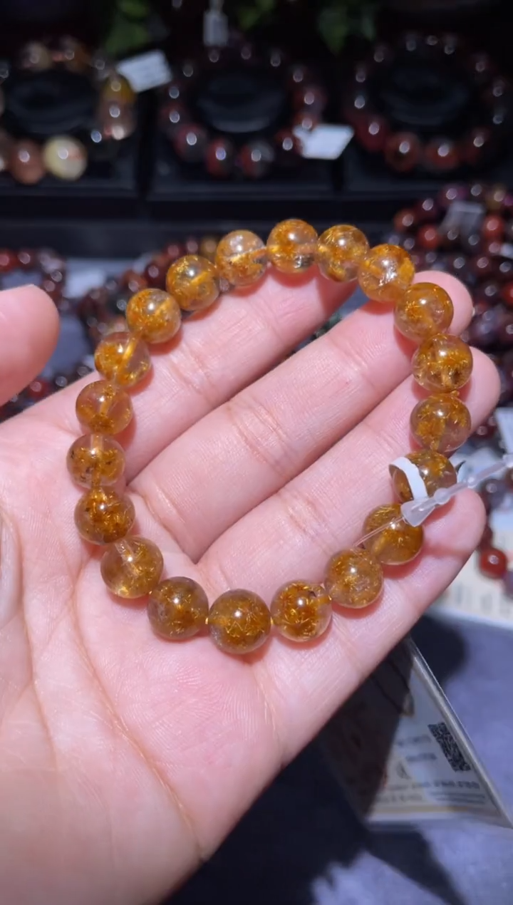 【闪购商品】水晶手链未镶嵌钛晶花9mm