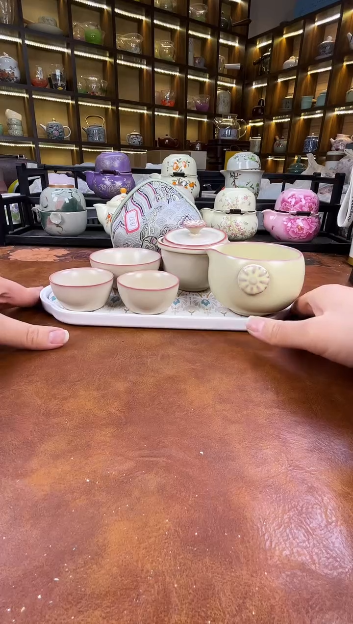 .古道源猪油冻旅行+金银错茶盘