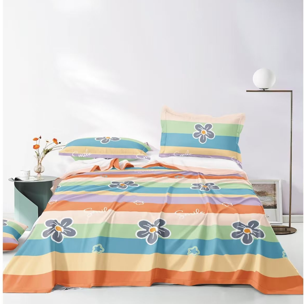 （0117）特厚老粗布床单吸汗透气2.45*2.45米（+－5公分）梦幻花朵