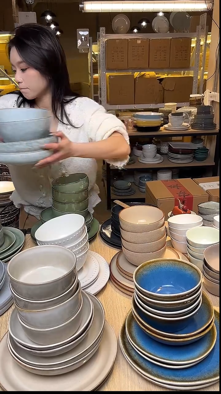 瓷139外贸尾货窑变釉下彩默外微瑕（4件套）