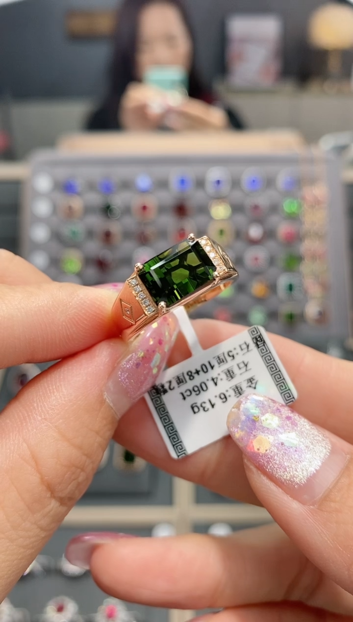 【闪购商品】碧玺戒指18K金镶嵌4.06  