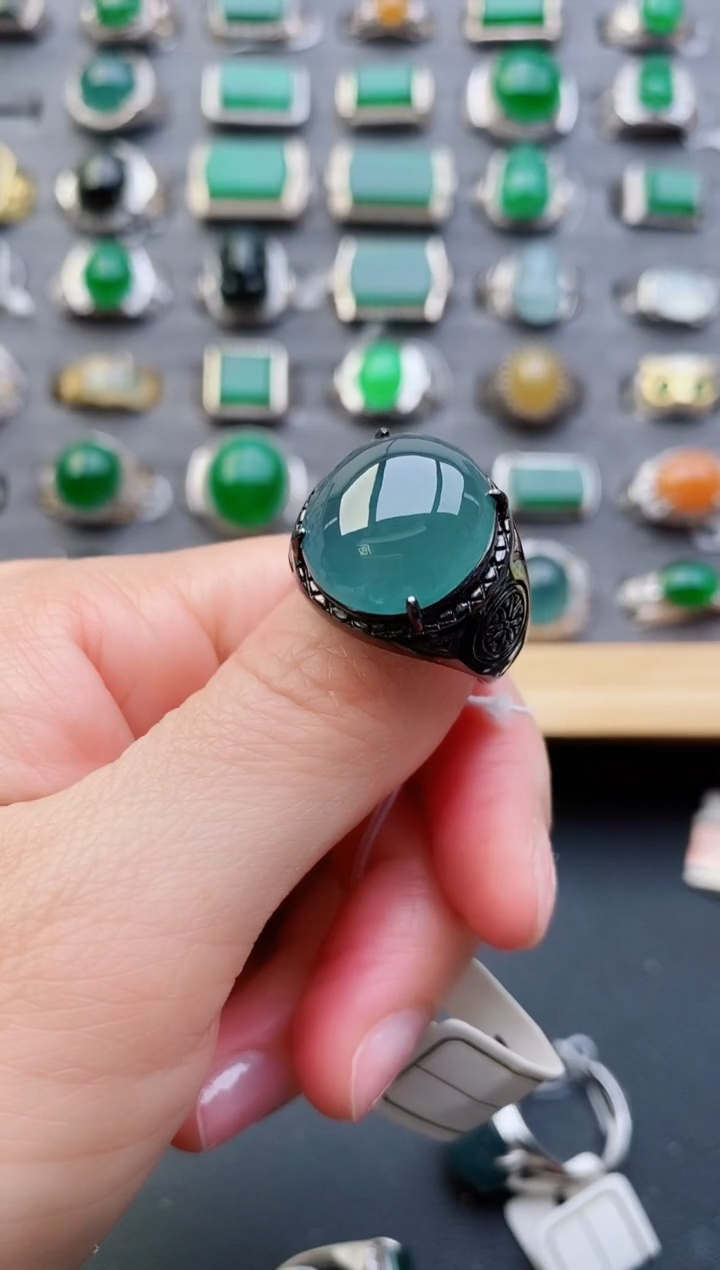 【闪购商品】翡翠戒指银S925镶嵌32132