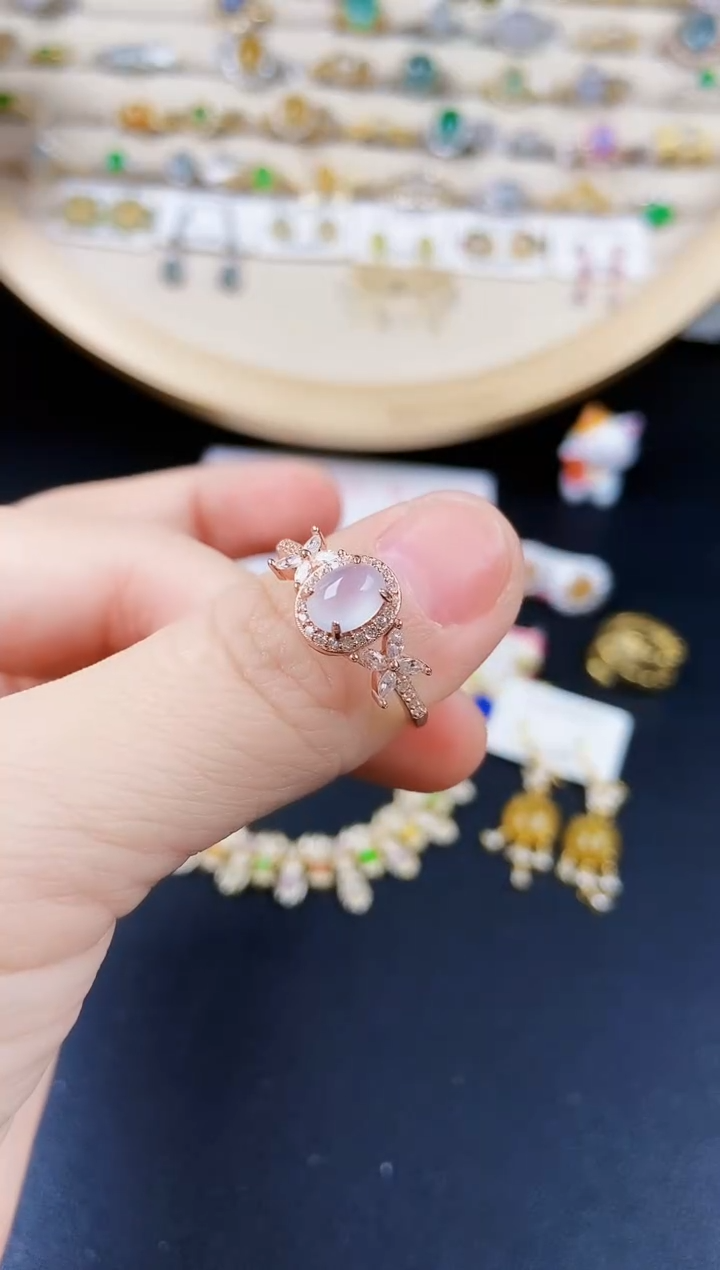 翡翠银S925镶嵌戒指465464