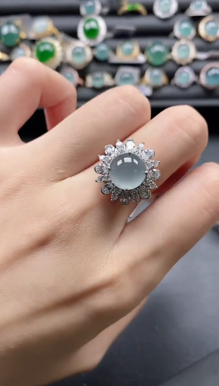 【闪购商品】翡翠戒指银S925镶嵌11111