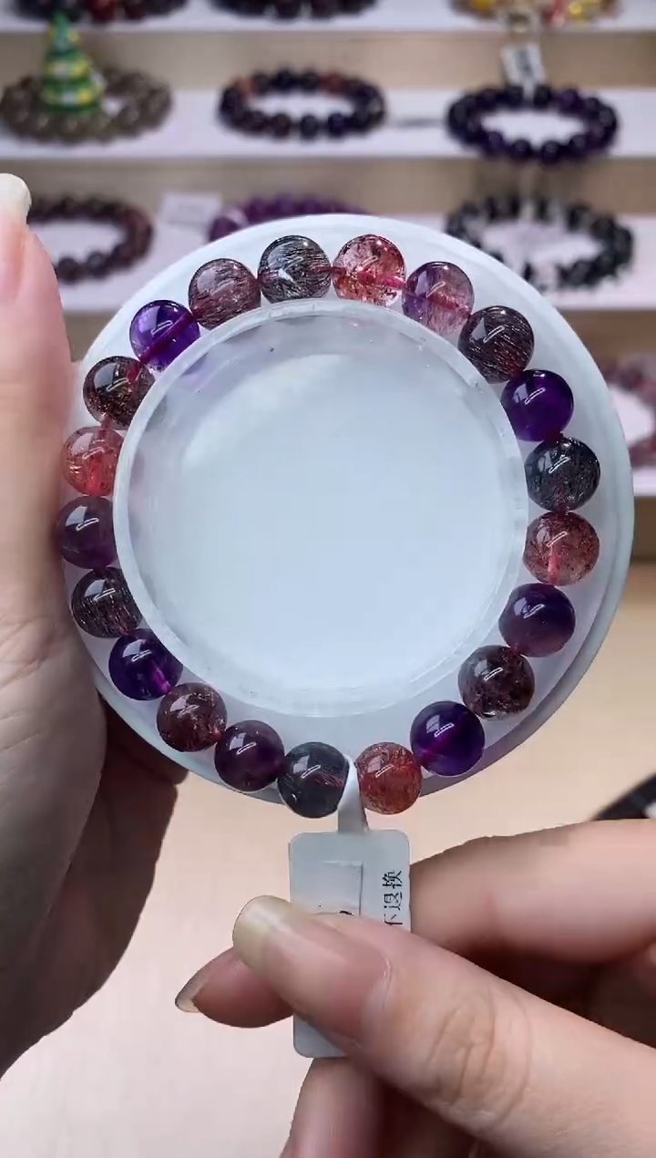 【闪购商品】水晶手链未镶嵌黑加仑超七9m+