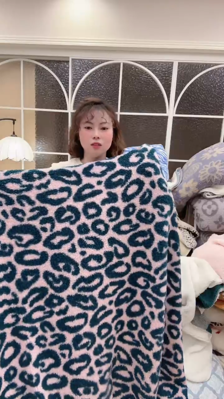 醋酯纤维1.5*2  粉底青豹纹双层