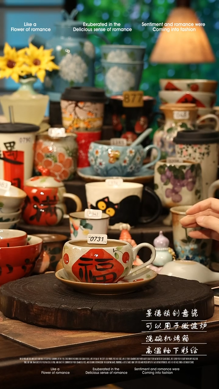 陶瓷景德镇高温釉下彩手工手绘款式@A0731@