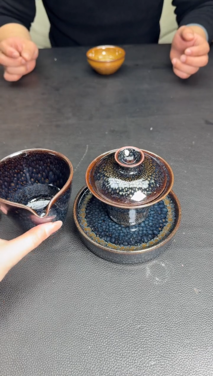 茶盏何定欣鹧鸪斑公道盖碗82