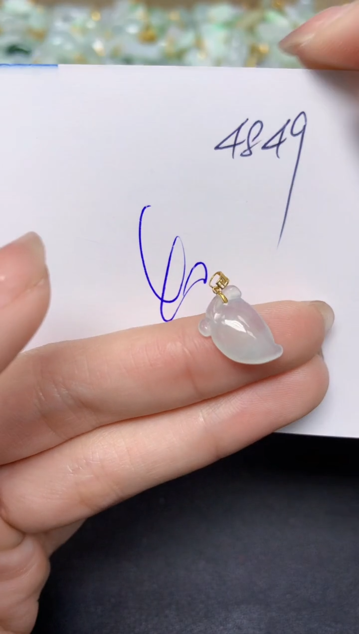 【闪购商品】翡翠颈饰18K金镶嵌天然翡翠A货