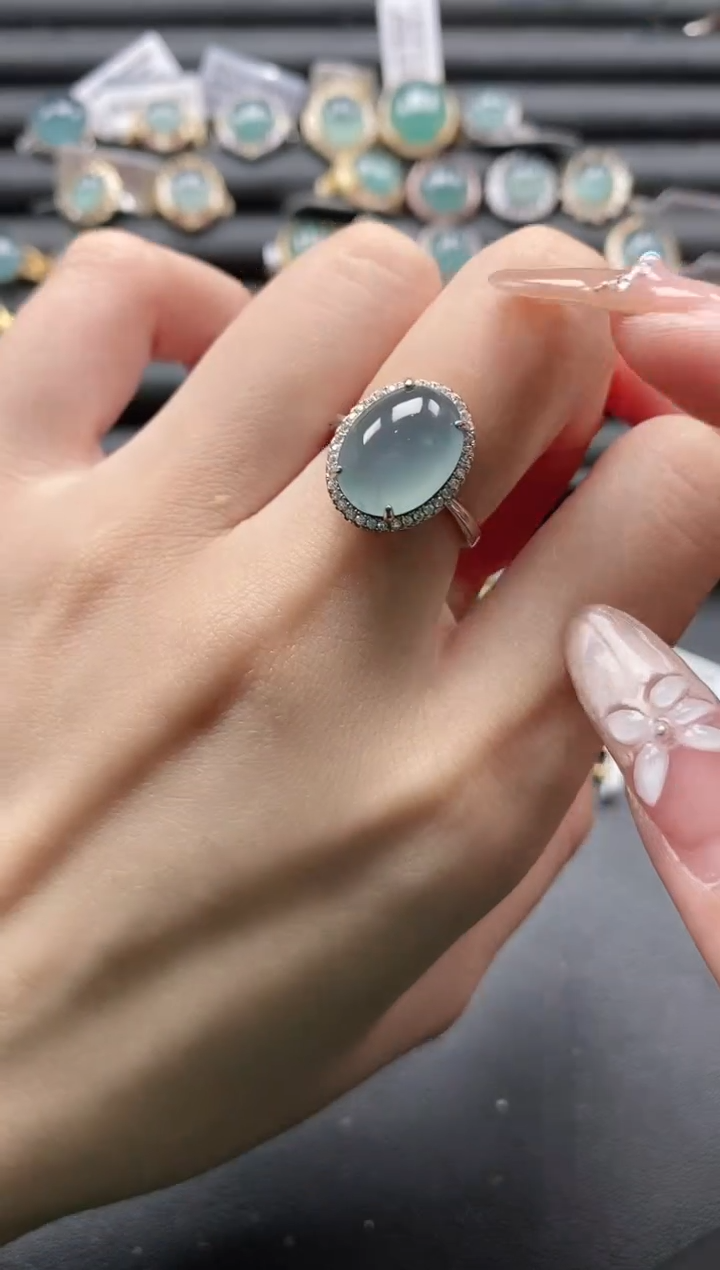 【闪购商品】翡翠戒指银S925镶嵌1111