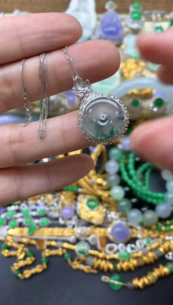 【闪购商品】翡翠颈饰18K金镶嵌346-中国好珍宝