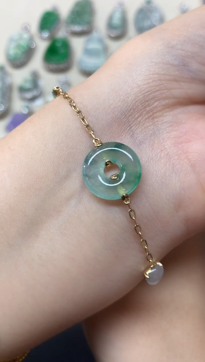 18K金镶嵌手链翡翠手链|4980