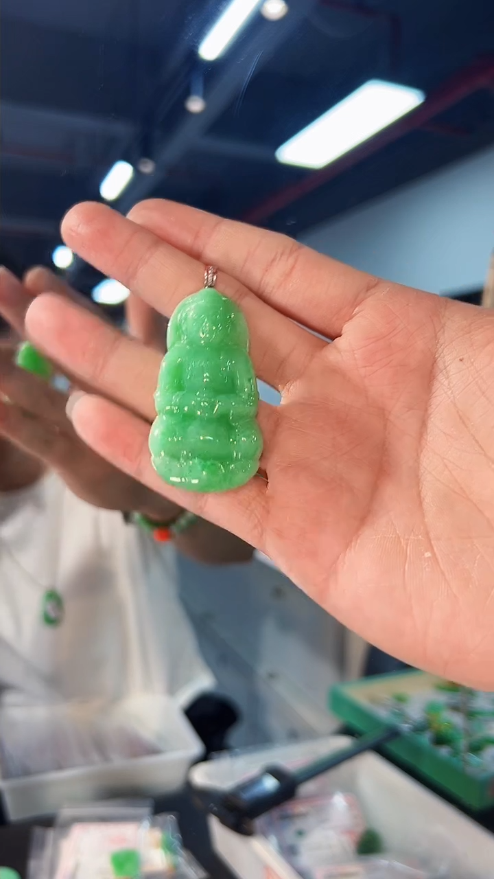 【闪购商品】翡翠颈饰18K金镶嵌缅料A货/支持复检/一件