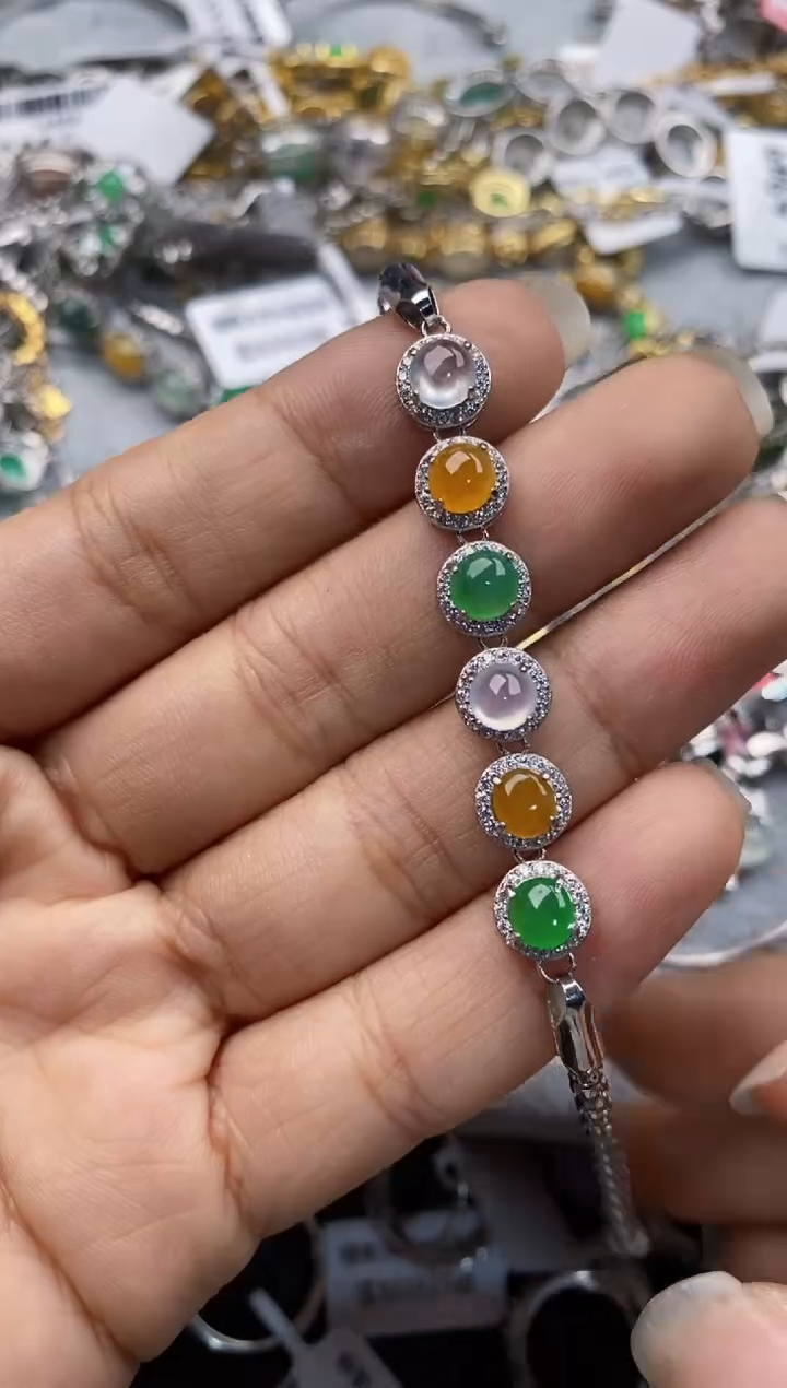 银S925镶嵌戒指翡翠999---4