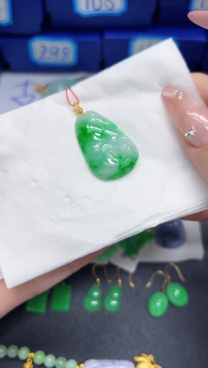 【闪购商品】翡翠颈饰18K金镶嵌Y缅料A货/支持复检/一件