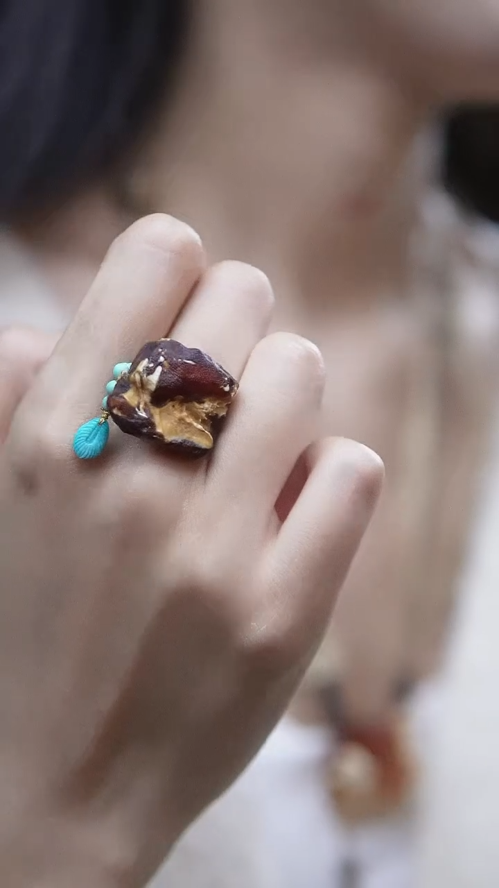 未镶嵌琥珀戒指蜜蜡戒指