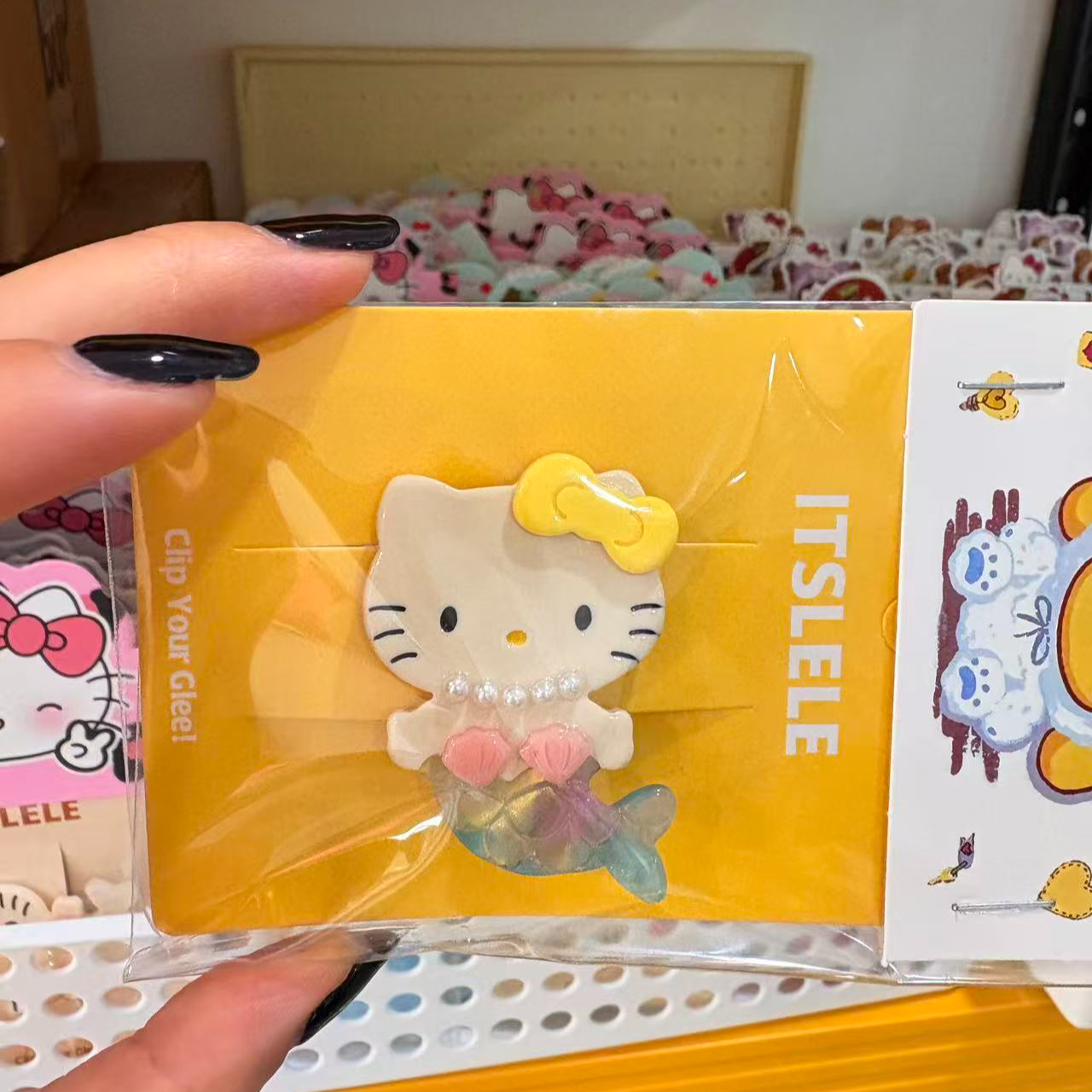 【高品质美人鱼kitty发卡】 美人鱼 kitty醋酸发夹-- 颜色随机 