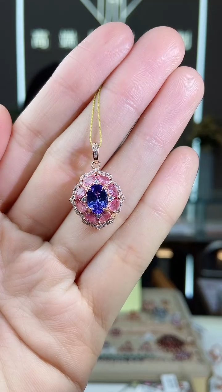 【闪购商品】坦桑石颈饰银S925镶嵌颈饰