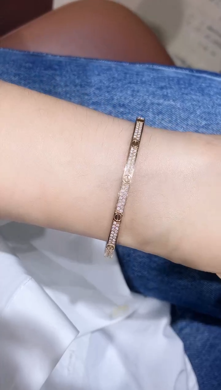 【闪购商品】钻石手镯18K金镶嵌手镯