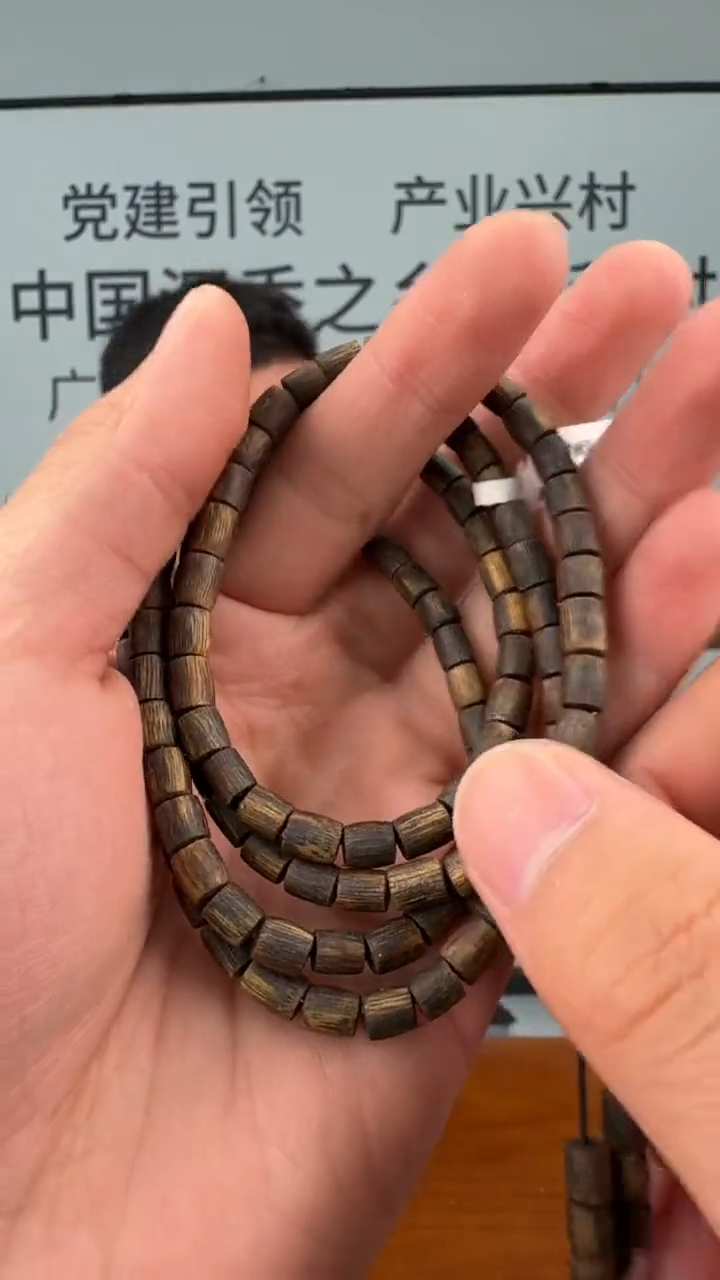 沉香手串收藏级核绿沉香沉水直切桶珠多圈多样性发一17-TT1