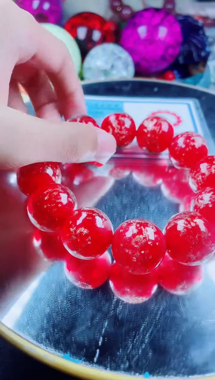 硅化珊瑚（珊瑚玉）手串未镶嵌发光红珊瑚手串卡20