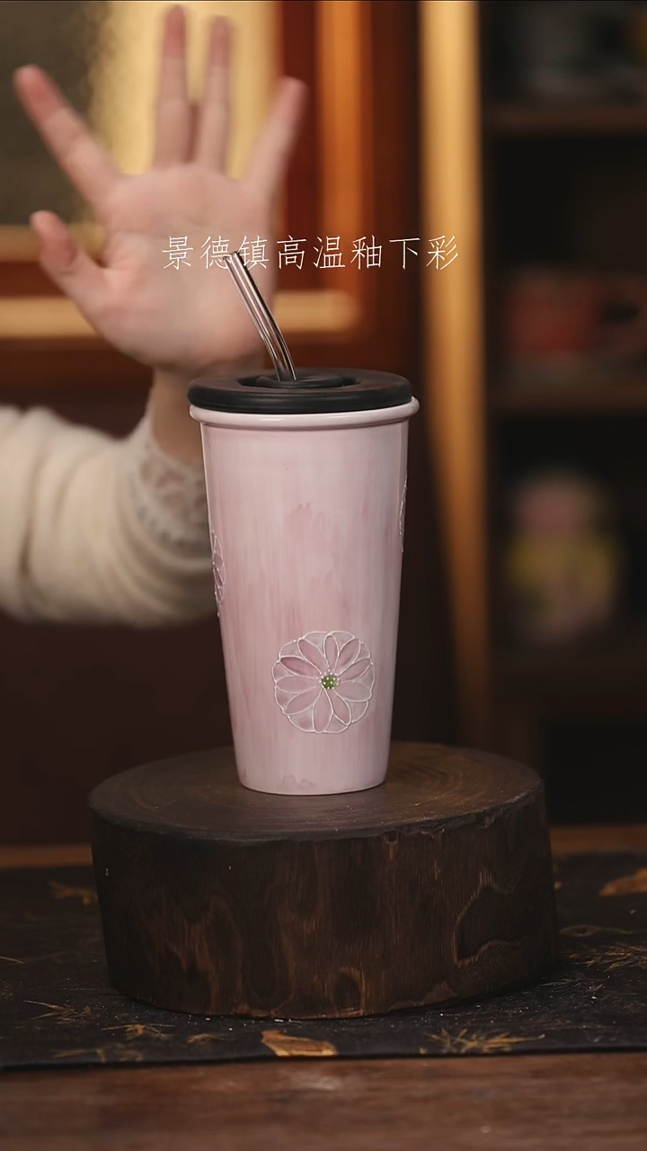 陶瓷景德镇高温釉下手绘陶瓷@L191@