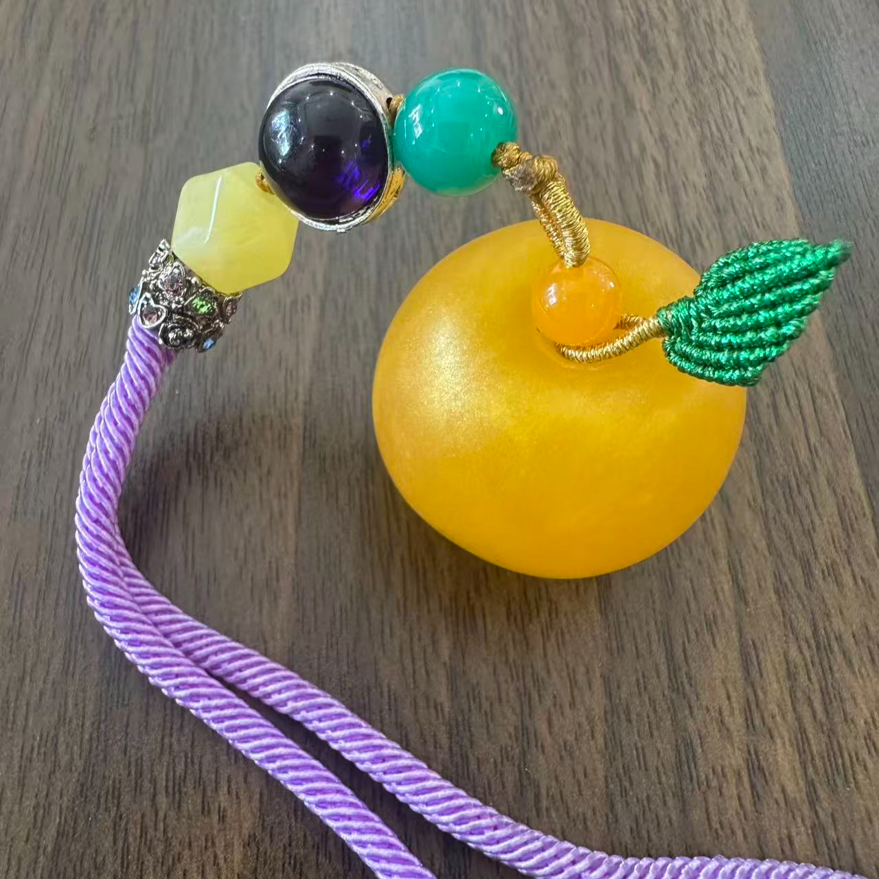 非金属珐琅项链 黄色 蜜蜜平安果