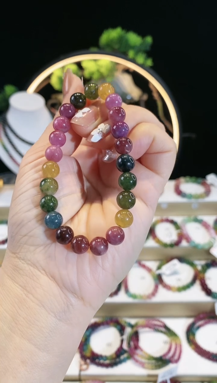 【闪购商品】碧玺手链未镶嵌 G2412素圈颜色微差