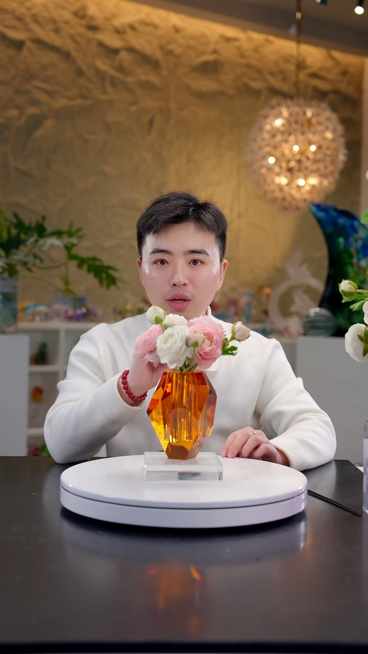 手工艺品琉璃琥珀色钻石切面香薰瓶