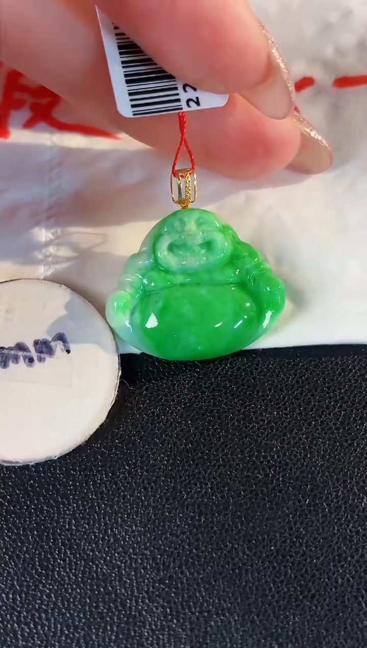 【闪购商品】翡翠颈饰18K金镶嵌缅料A货/支持复检/一件