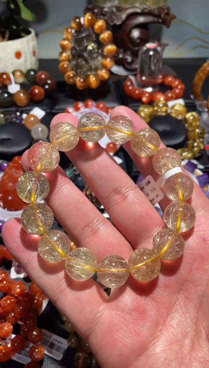 【闪购商品】水晶手链未镶嵌金发晶手链15mm左右