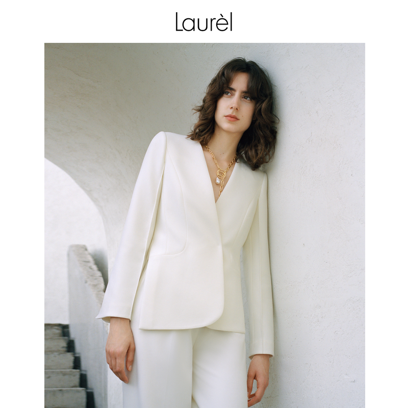 【丽公主专享】Laurel新款无领交叠收腰西装女LWL343T01000