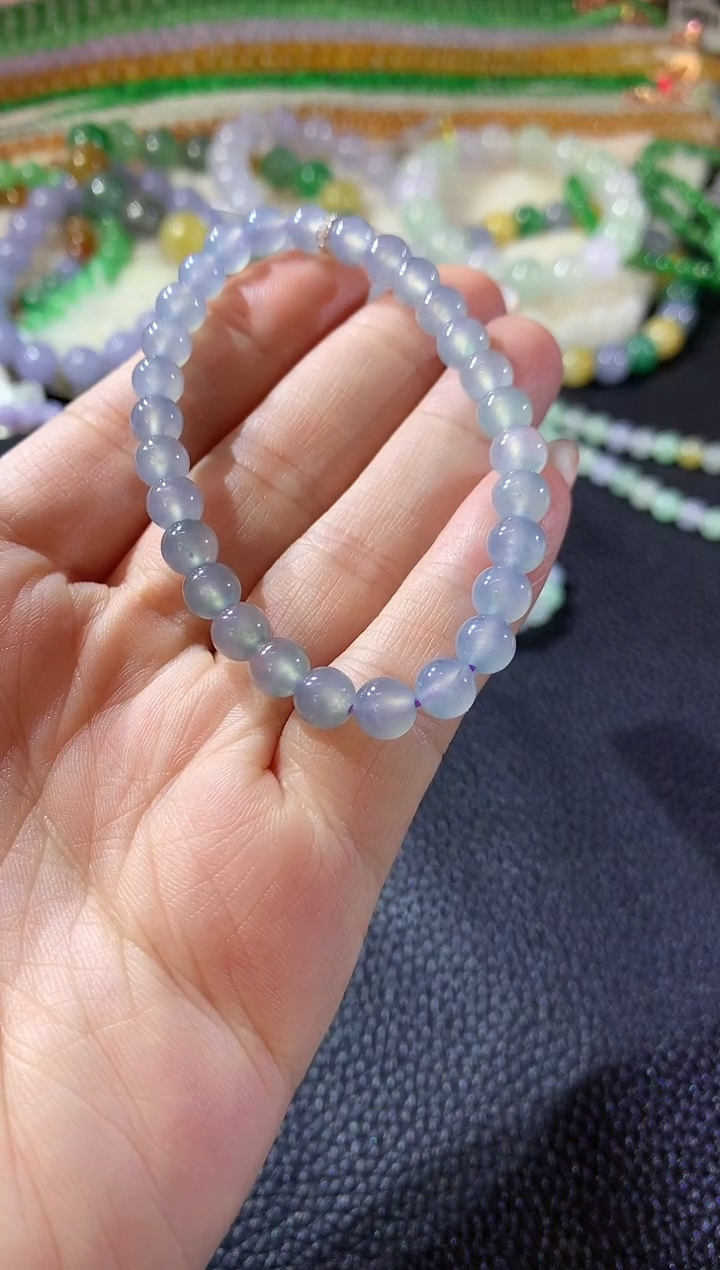 【闪购商品】翡翠手串未镶嵌A41 紫货有一定色差