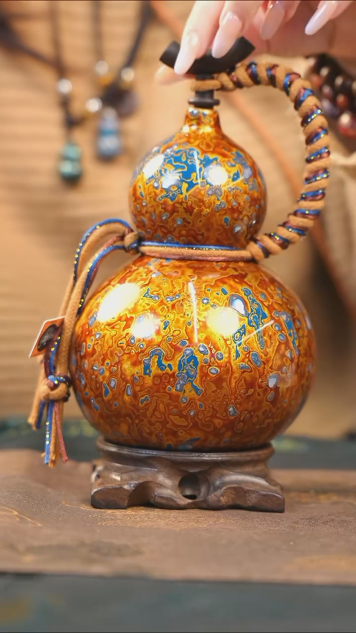 【闪购商品】RA180漆艺酒葫芦不包手串及旋转底座