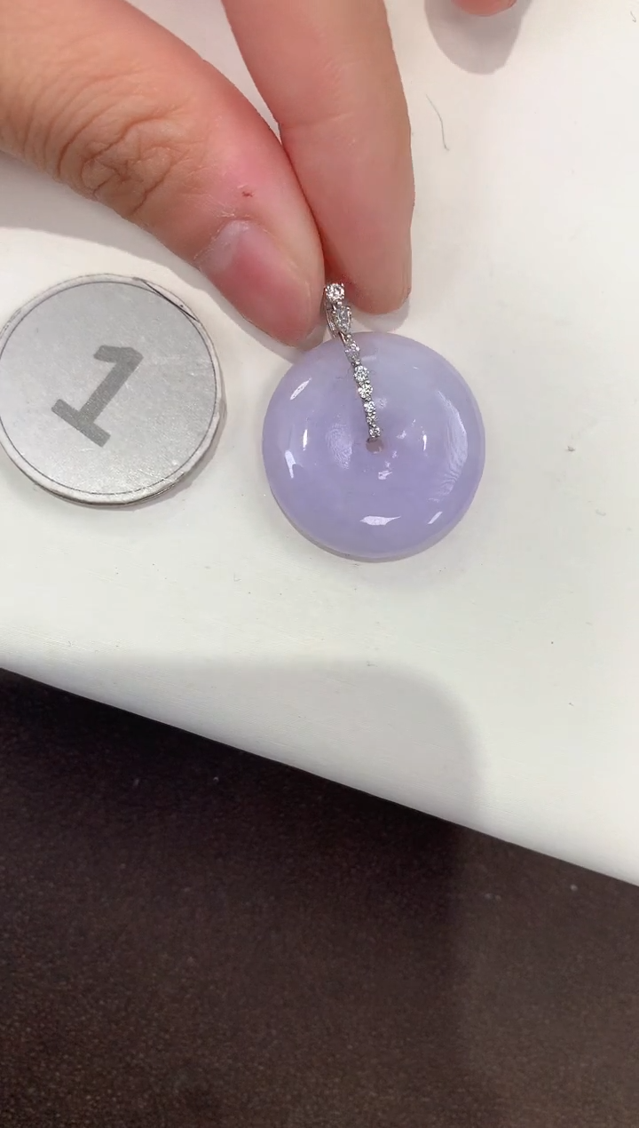 颈饰18K金镶嵌翡翠天然缅甸A货翡翠