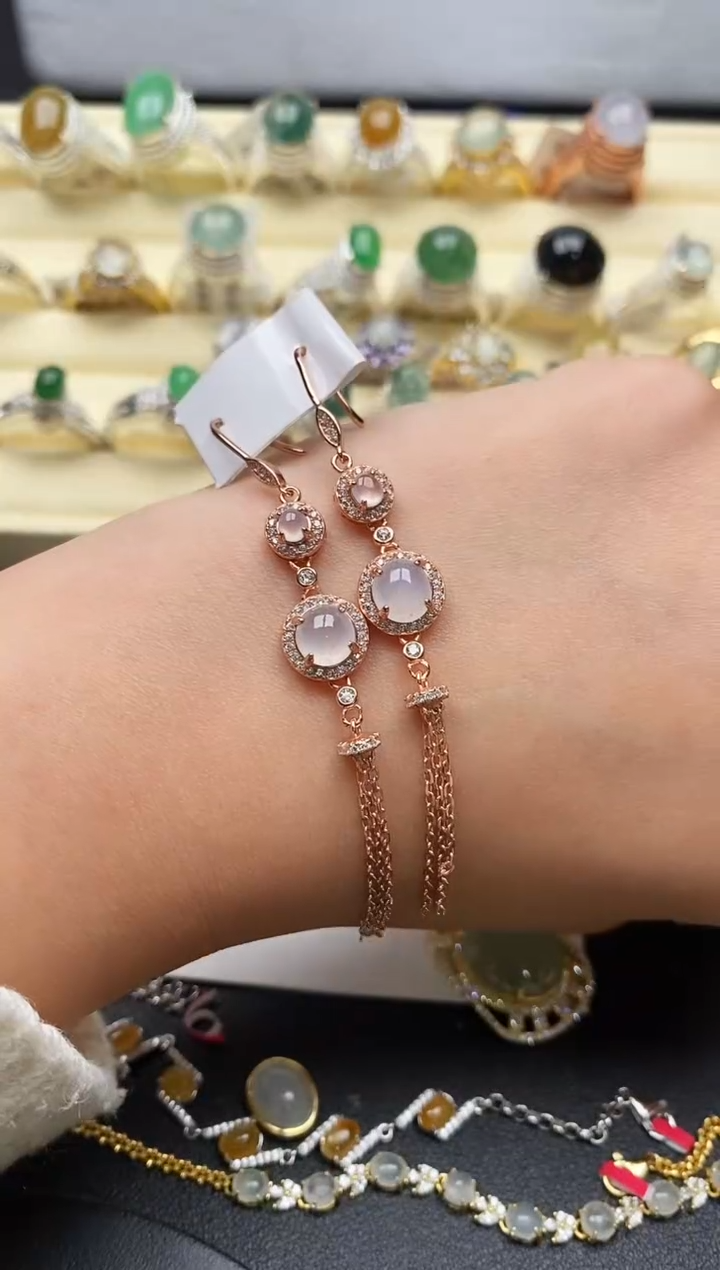 【闪购商品】翡翠戒指银S925镶嵌缅甸天然A货翡翠77   2-8