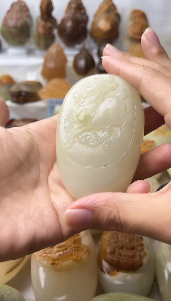 石材方解石手把摆件不退换羊