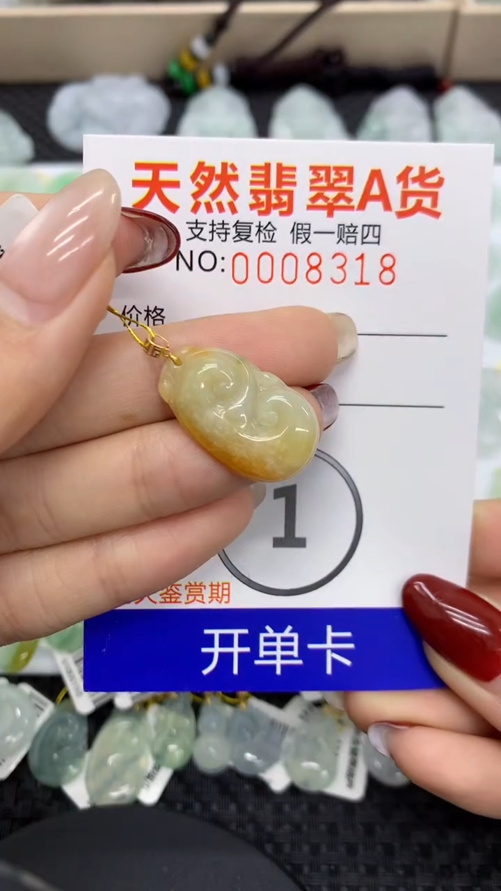 【闪购商品】翡翠颈饰18K金镶嵌1111111111
