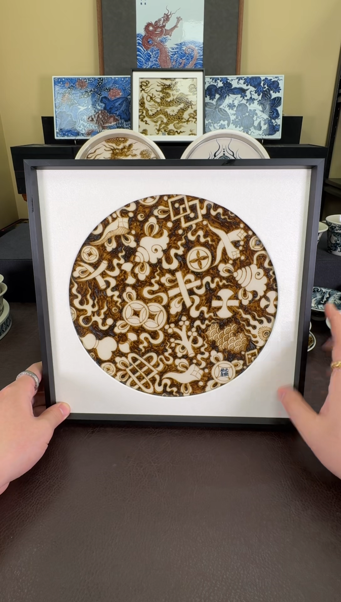 【闪购商品】瓷片二号釉杂宝纹瓷板画