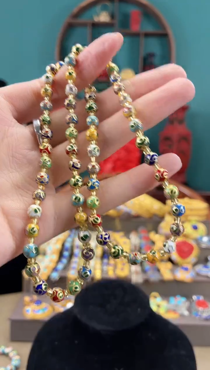 每**看非遗手工景泰蓝0.6项链多宝色