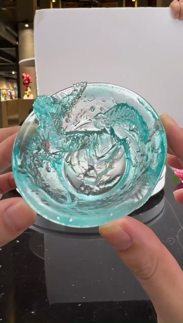摆件天青色祥龙主人杯