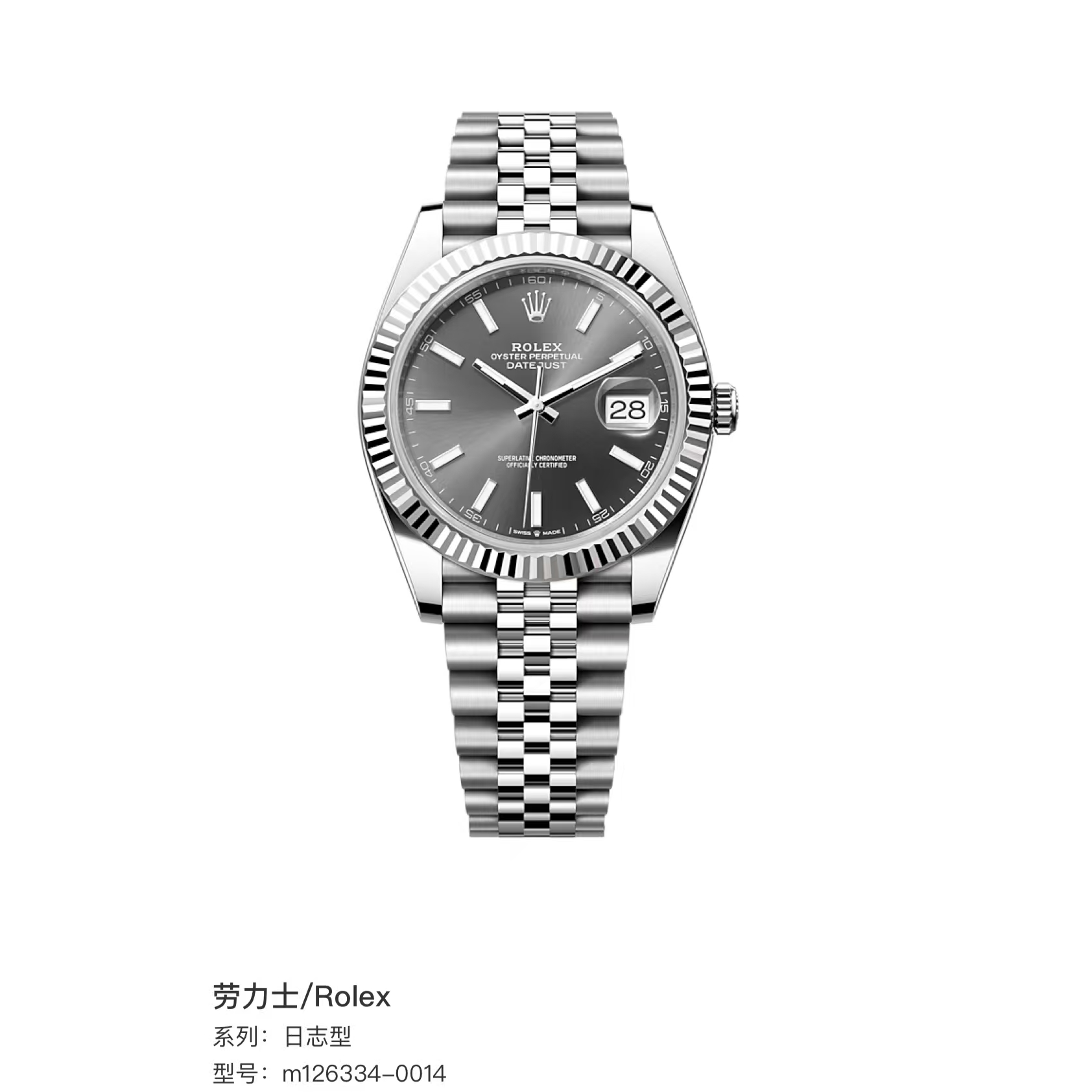 全新未使用 Rolex/劳力士 126334五珠灰条 25年2月卡 41mm