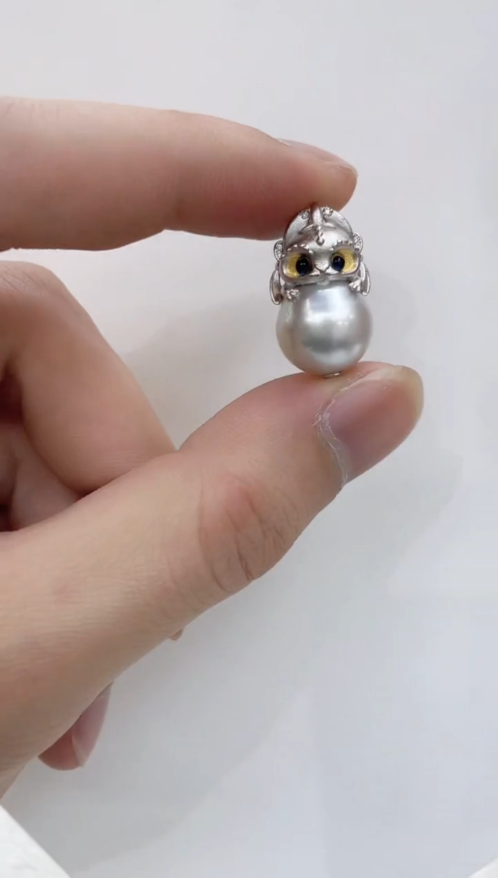 【闪购商品】海水珍珠吊坠(不含链)银S925镶嵌海水珍珠吊坠