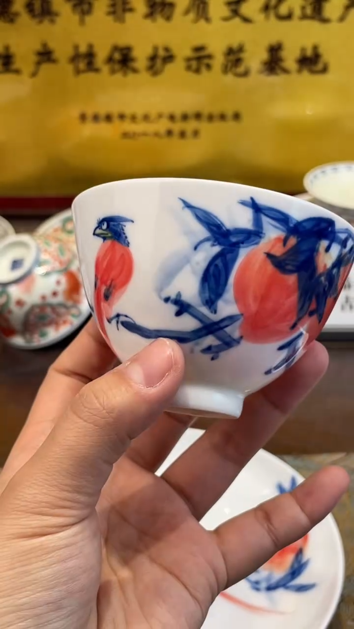 杯子瓷景德镇源头工厂生产，手工手绘