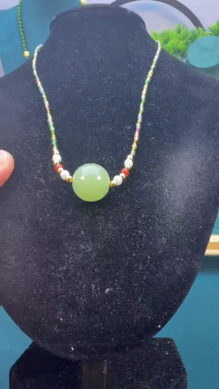 和田玉14K金镶嵌颈饰X213